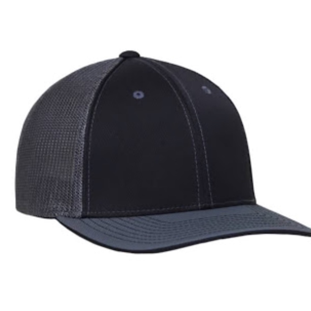Black and gray trucker hat size fits 7 3/8-8